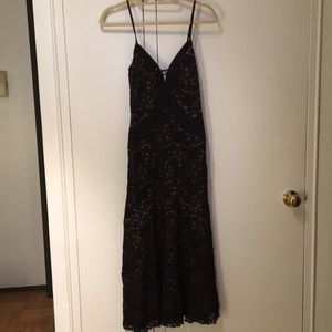 Black lace mermaid cocktail dress